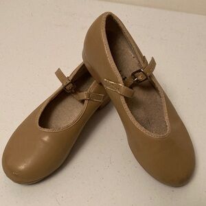 Revolution Girls Tan Buckle Tap Shoes